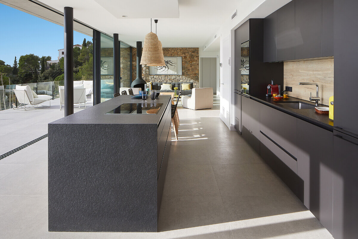 Santos kitchen with island in a dream holiday home